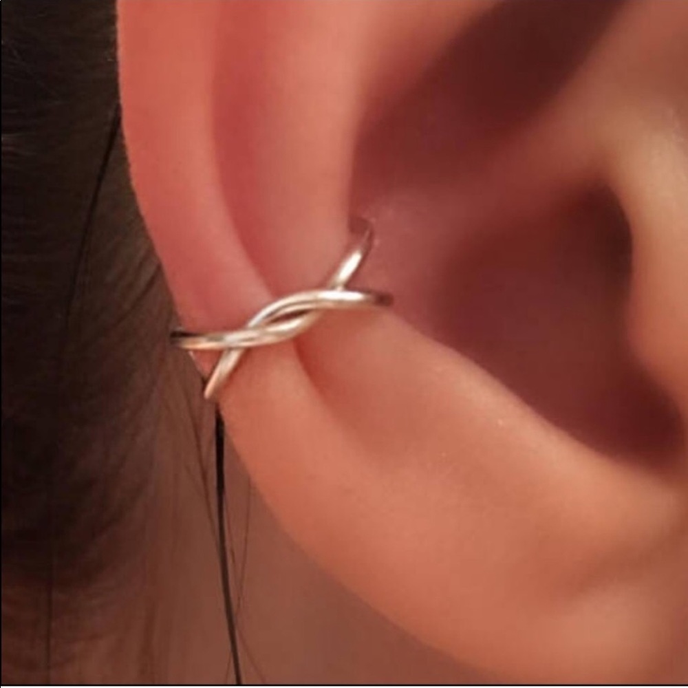 Handmade Double Twist Ear Cuff 14k gold/Solid 925